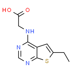 ChemSpider 2D Image | N-(6-Ethylthieno[2,3-d]pyrimidin-4-yl)glycine | C10H11N3O2S