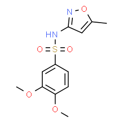 ChemSpider 2D Image | 3,4-Dimethoxy-N-(5-methyl-1,2-oxazol-3-yl)benzenesulfonamide | C12H14N2O5S