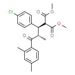 ChemSpider 2D Image | Dimethyl [(1R,2S)-1-(4-chlorophenyl)-3-(2,4-dimethylphenyl)-2-methyl-3-oxopropyl]malonate | C23H25ClO5
