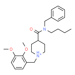 ChemSpider 2D Image | 4-[Benzyl(butyl)carbamoyl]-1-(2,3-dimethoxybenzyl)piperidinium | C26H37N2O3