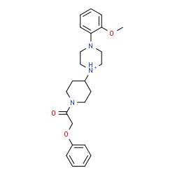 ChemSpider 2D Image | 4-(2-Methoxyphenyl)-1-[1-(phenoxyacetyl)-4-piperidinyl]piperazin-1-ium | C24H32N3O3