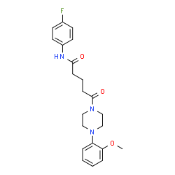 ChemSpider 2D Image | N-(4-Fluorophenyl)-5-[4-(2-methoxyphenyl)-1-piperazinyl]-5-oxopentanamide | C22H26FN3O3