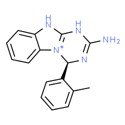 ChemSpider 2D Image | (4R)-2-Amino-4-(2-methylphenyl)-4,10-dihydro-1H-[1,3,5]triazino[1,2-a]benzimidazol-5-ium | C16H16N5