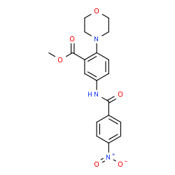 ChemSpider 2D Image | Methyl 2-(4-morpholinyl)-5-[(4-nitrobenzoyl)amino]benzoate | C19H19N3O6