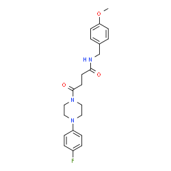 ChemSpider 2D Image | 4-[4-(4-Fluorophenyl)-1-piperazinyl]-N-(4-methoxybenzyl)-4-oxobutanamide | C22H26FN3O3