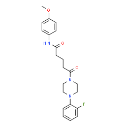 ChemSpider 2D Image | 5-[4-(2-Fluorophenyl)-1-piperazinyl]-N-(4-methoxyphenyl)-5-oxopentanamide | C22H26FN3O3