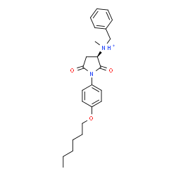 ChemSpider 2D Image | (3R)-N-Benzyl-1-[4-(hexyloxy)phenyl]-N-methyl-2,5-dioxo-3-pyrrolidinaminium | C24H31N2O3