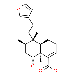 ChemSpider 2D Image | (4aR,5S,6R,8R,8aS)-5-[2-(3-Furyl)ethyl]-8-hydroxy-5,6,8a-trimethyl-3,4,4a,5,6,7,8,8a-octahydro-1-naphthalenecarboxylate | C20H27O4
