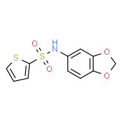 ChemSpider 2D Image | N-(1,3-Benzodioxol-5-yl)-2-thiophenesulfonamide | C11H9NO4S2