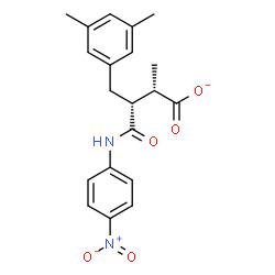 ChemSpider 2D Image | (2R,3R)-3-(3,5-Dimethylbenzyl)-2-methyl-4-[(4-nitrophenyl)amino]-4-oxobutanoate | C20H21N2O5