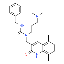ChemSpider 2D Image | 1-[3-(dimethylamino)propyl]-1-[(5,8-dimethyl-2-oxo-1H-quinolin-3-yl)methyl]-3-(phenylmethyl)urea | C25H32N4O2