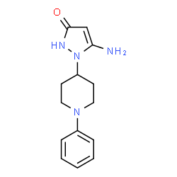 ChemSpider 2D Image | 5-amino-1-(1-phenylpiperidin-4-yl)-1H-pyrazol-3-ol | C14H18N4O