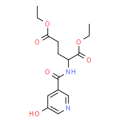 ChemSpider 2D Image | Diethyl N-[(5-hydroxy-3-pyridinyl)carbonyl]glutamate | C15H20N2O6