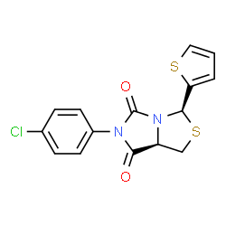 ChemSpider 2D Image | (3R,7aR)-6-(4-Chlorophenyl)-3-(2-thienyl)-1H-imidazo[1,5-c][1,3]thiazole-5,7(6H,7aH)-dione | C15H11ClN2O2S2