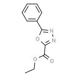 ChemSpider 2D Image | Ethyl 5-phenyl-1,3,4-oxadiazole-2-carboxylate | C11H10N2O3