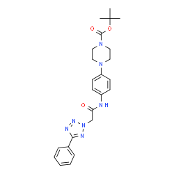 ChemSpider 2D Image | 2-Methyl-2-propanyl 4-(4-{[(5-phenyl-2H-tetrazol-2-yl)acetyl]amino}phenyl)-1-piperazinecarboxylate | C24H29N7O3