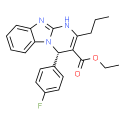 ChemSpider 2D Image | Ethyl (4S)-4-(4-fluorophenyl)-2-propyl-1,4-dihydropyrimido[1,2-a]benzimidazole-3-carboxylate | C22H22FN3O2