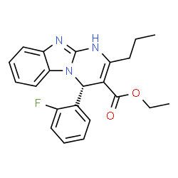 ChemSpider 2D Image | Ethyl (4R)-4-(2-fluorophenyl)-2-propyl-1,4-dihydropyrimido[1,2-a]benzimidazole-3-carboxylate | C22H22FN3O2