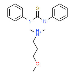 ChemSpider 2D Image | 1-(3-Methoxypropyl)-3,5-diphenyl-4-thioxo-1,3,5-triazinan-1-ium | C19H24N3OS