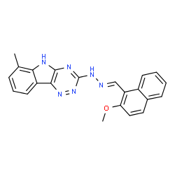 ChemSpider 2D Image | 3-{(2E)-2-[(2-Methoxy-1-naphthyl)methylene]hydrazino}-6-methyl-5H-[1,2,4]triazino[5,6-b]indole | C22H18N6O