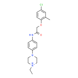 ChemSpider 2D Image | 4-(4-{[(4-Chloro-2-methylphenoxy)acetyl]amino}phenyl)-1-ethylpiperazin-1-ium | C21H27ClN3O2