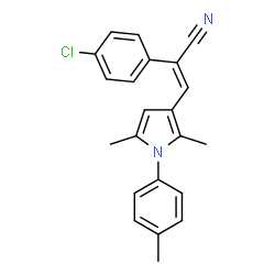 ChemSpider 2D Image | (2E)-2-(4-Chlorophenyl)-3-[2,5-dimethyl-1-(4-methylphenyl)-1H-pyrrol-3-yl]acrylonitrile | C22H19ClN2