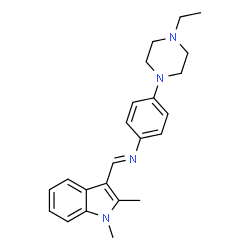 ChemSpider 2D Image | N-[(E)-(1,2-Dimethyl-1H-indol-3-yl)methylene]-4-(4-ethylpiperazin-1-yl)aniline | C23H28N4