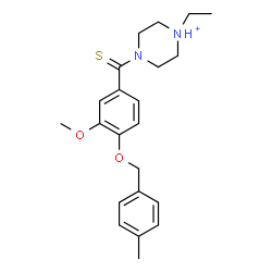 ChemSpider 2D Image | 1-Ethyl-4-({3-methoxy-4-[(4-methylbenzyl)oxy]phenyl}carbonothioyl)piperazin-1-ium | C22H29N2O2S