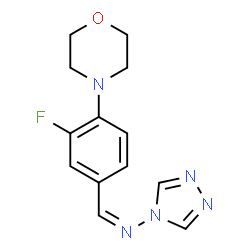 ChemSpider 2D Image | (Z)-1-[3-Fluoro-4-(4-morpholinyl)phenyl]-N-(4H-1,2,4-triazol-4-yl)methanimine | C13H14FN5O