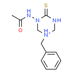 ChemSpider 2D Image | 3-Acetamido-1-benzyl-4-thioxo-1,3,5-triazinan-1-ium | C12H17N4OS