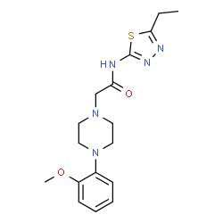 ChemSpider 2D Image | N-(5-Ethyl-1,3,4-thiadiazol-2-yl)-2-[4-(2-methoxyphenyl)-1-piperazinyl]acetamide | C17H23N5O2S
