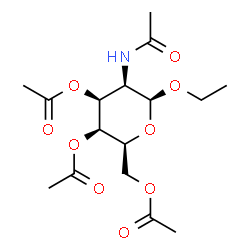 ChemSpider 2D Image | Ethyl 2-acetamido-3,4,6-tri-O-acetyl-2-deoxy-beta-L-talopyranoside | C16H25NO9