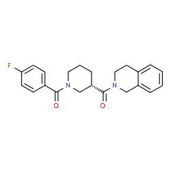 ChemSpider 2D Image | 3,4-Dihydro-2(1H)-isoquinolinyl[(3S)-1-(4-fluorobenzoyl)-3-piperidinyl]methanone | C22H23FN2O2