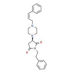 ChemSpider 2D Image | (3R)-1-(2-Phenylethyl)-3-{4-[(2Z)-3-phenyl-2-propen-1-yl]-1-piperazinyl}-2,5-pyrrolidinedione | C25H29N3O2