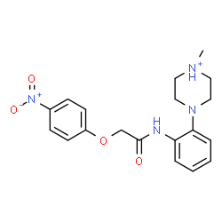 ChemSpider 2D Image | 1-Methyl-4-(2-{[(4-nitrophenoxy)acetyl]amino}phenyl)piperazin-1-ium | C19H23N4O4