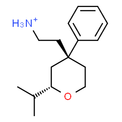 ChemSpider 2D Image | 2-[(2S,4R)-2-Isopropyl-4-phenyltetrahydro-2H-pyran-4-yl]ethanaminium | C16H26NO