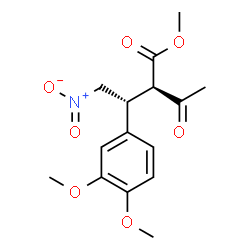 ChemSpider 2D Image | Methyl (2R,3R)-2-acetyl-3-(3,4-dimethoxyphenyl)-4-nitrobutanoate | C15H19NO7