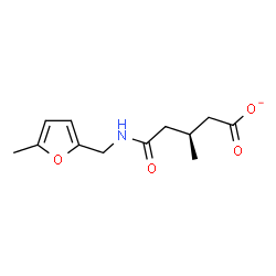 ChemSpider 2D Image | (3S)-3-Methyl-5-{[(5-methyl-2-furyl)methyl]amino}-5-oxopentanoate | C12H16NO4
