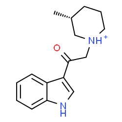 ChemSpider 2D Image | (3R)-1-[2-(1H-Indol-3-yl)-2-oxoethyl]-3-methylpiperidinium | C16H21N2O