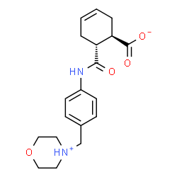 ChemSpider 2D Image | (1R,6R)-6-{[4-(Morpholin-4-ium-4-ylmethyl)phenyl]carbamoyl}-3-cyclohexene-1-carboxylate | C19H24N2O4