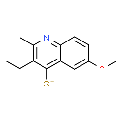 ChemSpider 2D Image | 3-Ethyl-6-methoxy-2-methyl-4-quinolinethiolate | C13H14NOS