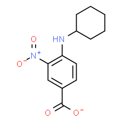 ChemSpider 2D Image | 4-(Cyclohexylamino)-3-nitrobenzoate | C13H15N2O4