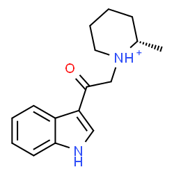 ChemSpider 2D Image | (2S)-1-[2-(1H-Indol-3-yl)-2-oxoethyl]-2-methylpiperidinium | C16H21N2O
