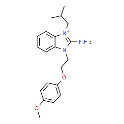 ChemSpider 2D Image | 2-Amino-3-isobutyl-1-[2-(4-methoxyphenoxy)ethyl]-1H-benzimidazol-3-ium | C20H26N3O2