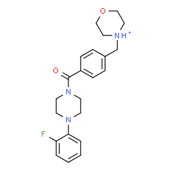 ChemSpider 2D Image | 4-(4-{[4-(2-Fluorophenyl)-1-piperazinyl]carbonyl}benzyl)morpholin-4-ium | C22H27FN3O2