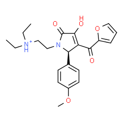 ChemSpider 2D Image | N,N-Diethyl-2-[(2R)-3-(2-furoyl)-4-hydroxy-2-(4-methoxyphenyl)-5-oxo-2,5-dihydro-1H-pyrrol-1-yl]ethanaminium | C22H27N2O5