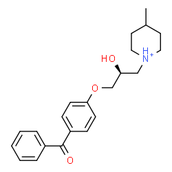 ChemSpider 2D Image | 1-[(2S)-3-(4-Benzoylphenoxy)-2-hydroxypropyl]-4-methylpiperidinium | C22H28NO3