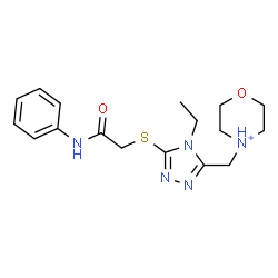 ChemSpider 2D Image | 4-({5-[(2-Anilino-2-oxoethyl)sulfanyl]-4-ethyl-4H-1,2,4-triazol-3-yl}methyl)morpholin-4-ium | C17H24N5O2S