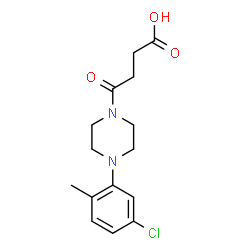 ChemSpider 2D Image | 4-[4-(5-Chloro-2-methylphenyl)-1-piperazinyl]-4-oxobutanoic acid | C15H19ClN2O3