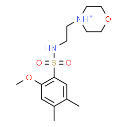 ChemSpider 2D Image | 4-(2-{[(2-Methoxy-4,5-dimethylphenyl)sulfonyl]amino}ethyl)morpholin-4-ium | C15H25N2O4S